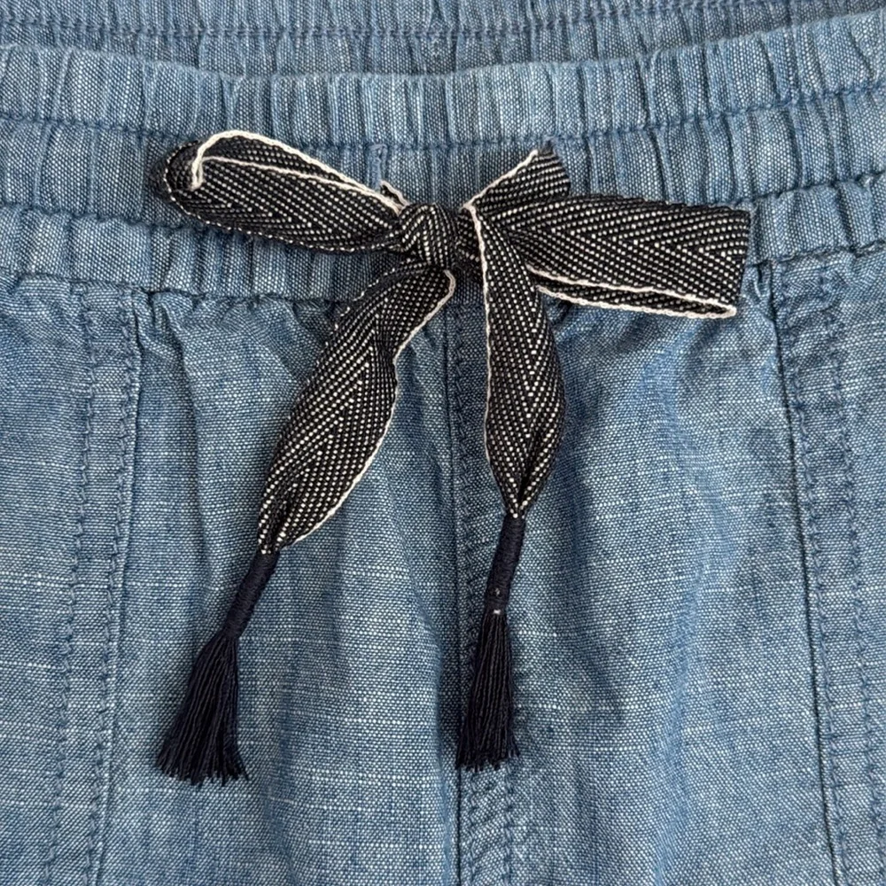 {NWT} J.Crew | Seaside Cotton Chambray Drawstring Short J2383 Oasis Blue (S) - Picture 6 of 16